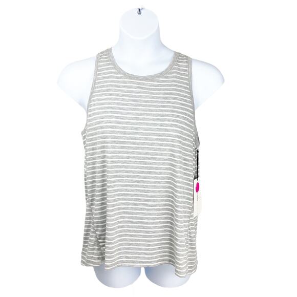 Yogalicious Heather Striped Open Back Tank Large - Picture 1 of 8